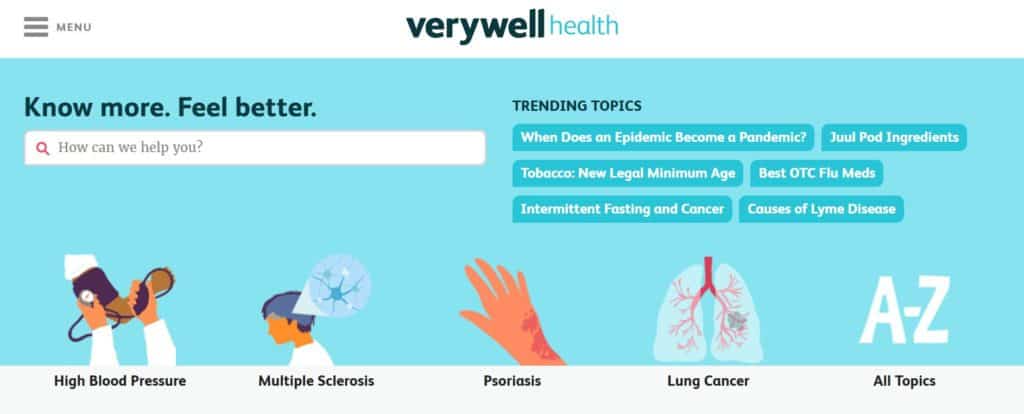 very well health #1 SEO site (gains) in Jan 2020